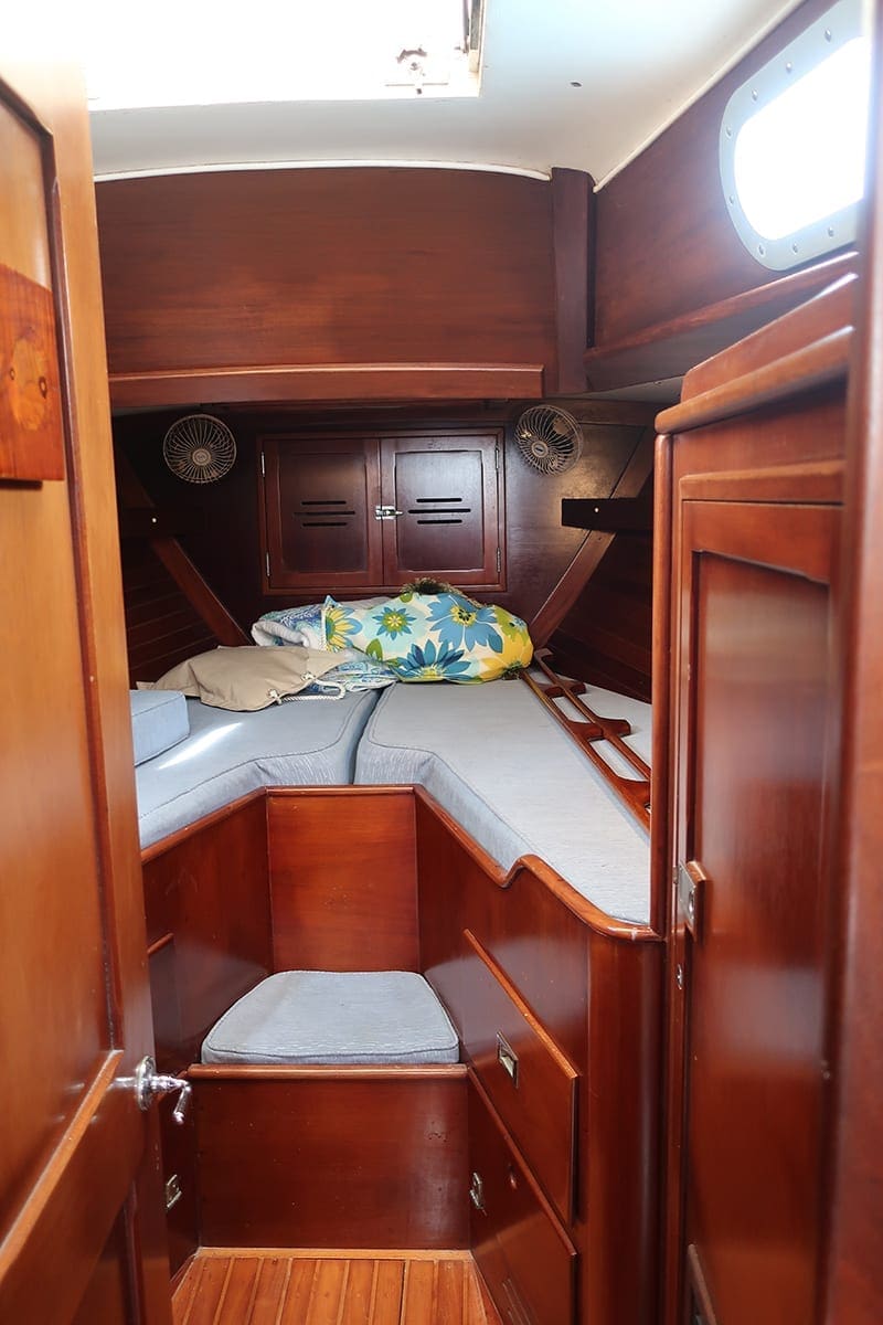 forward bunk of Gypsy Lady a Hinckley Sailboat from Biloxi