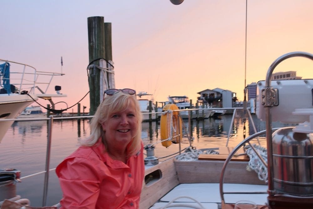 Patti Golden aboard Gypsy Lady a Hinckley Sailboat from Biloxi