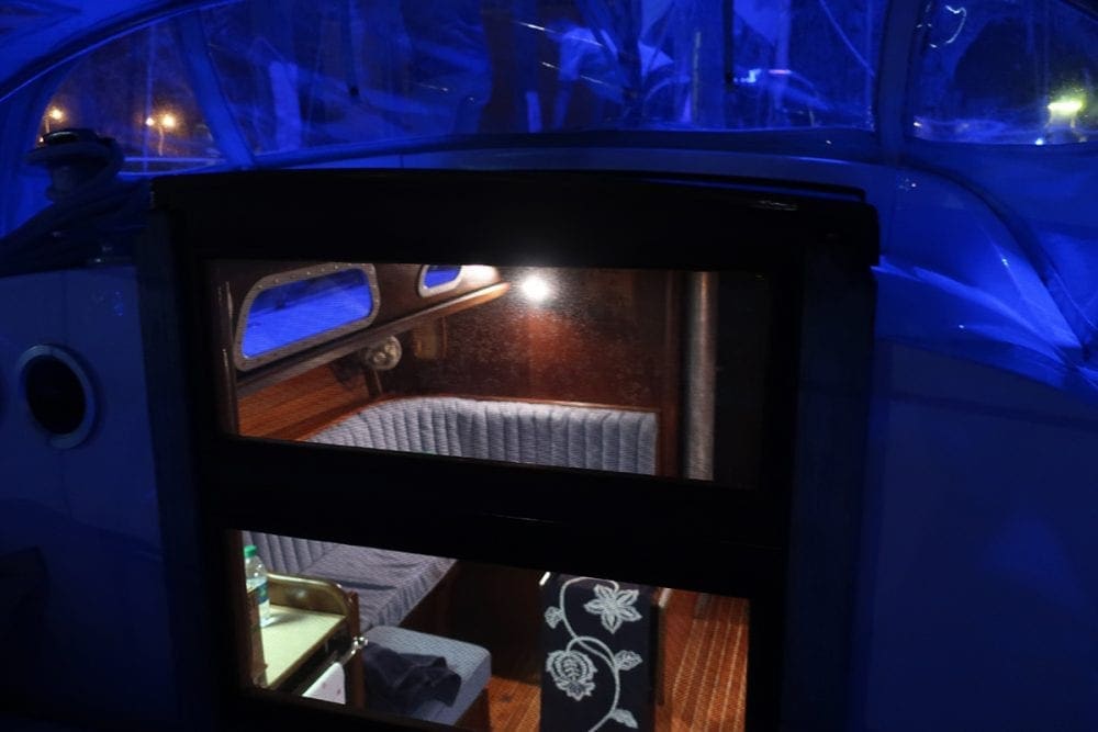 View of the cabin of Gypsy Lady a Hinckley Sailboat from Biloxi