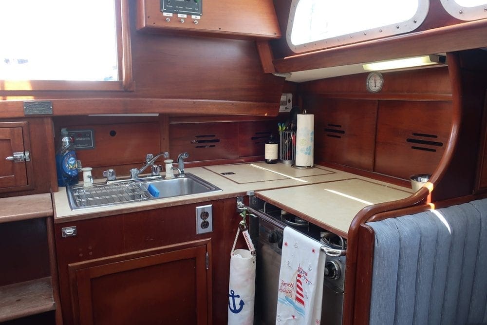 The galley of Gypsy Lady a Hinckley Sailboat from Biloxi